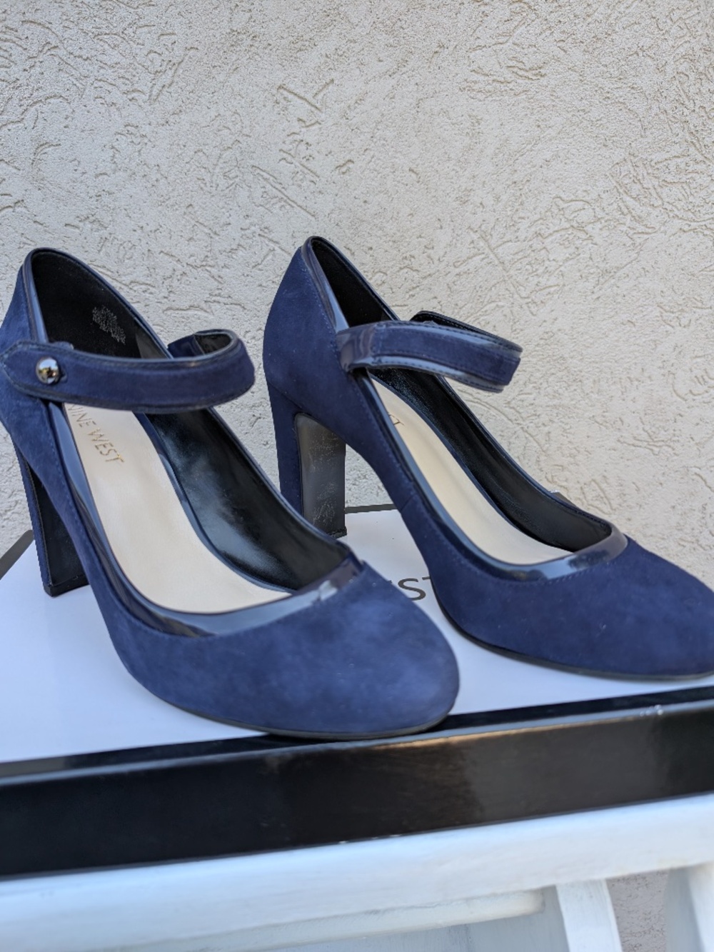 Nine West Blue Suede Mary Jane Pumps